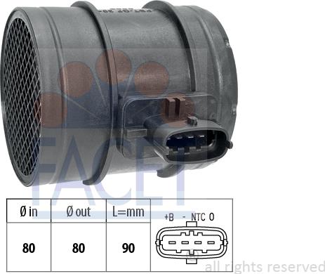 FACET 10.1483 - Датчик потока, массы воздуха autospares.lv