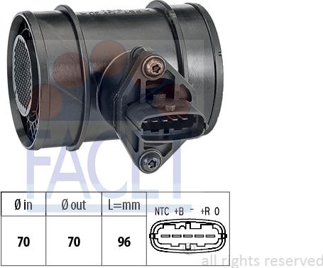 FACET 10.1289 - Датчик потока, массы воздуха autospares.lv