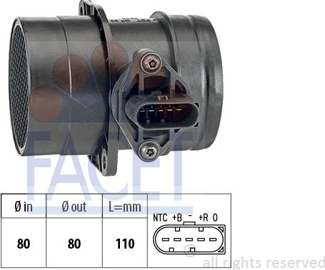 FACET 10.1223 - Датчик потока, массы воздуха autospares.lv