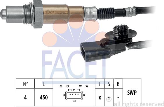 FACET 10.8095 - Лямбда-зонд, датчик кислорода autospares.lv