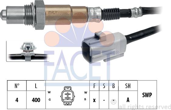 FACET 10.8368 - Лямбда-зонд, датчик кислорода autospares.lv