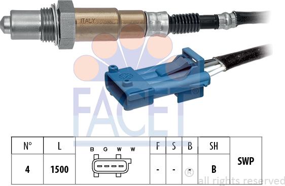 FACET 10.8301 - Лямбда-зонд, датчик кислорода autospares.lv