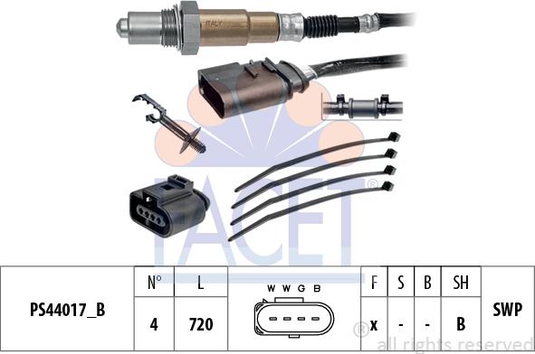 FACET 10.8248 - Лямбда-зонд, датчик кислорода autospares.lv