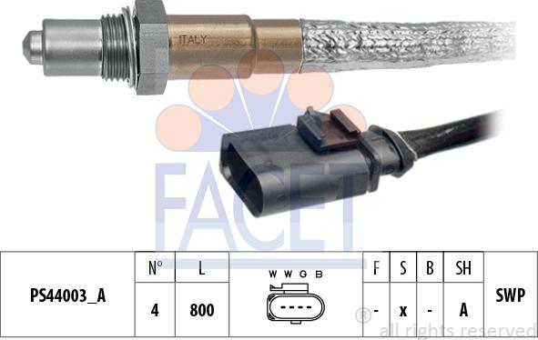 FACET 10.8250 - Лямбда-зонд, датчик кислорода autospares.lv