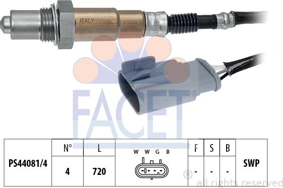 FACET 10.8208 - Лямбда-зонд, датчик кислорода autospares.lv