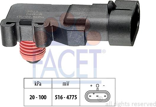 FACET 10.3011 - Датчик давления воздуха, высотный корректор autospares.lv