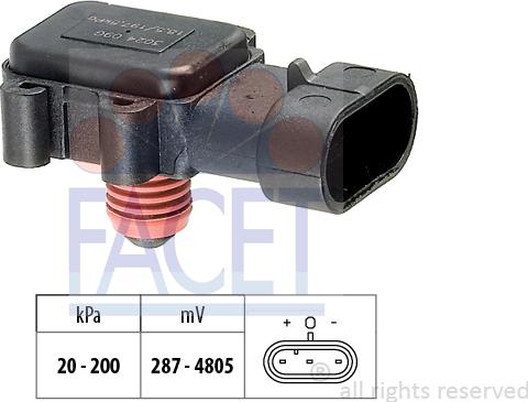 FACET 10.3024 - Датчик давления воздуха, высотный корректор autospares.lv