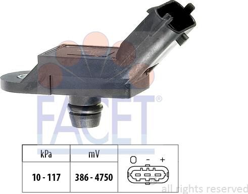 FACET 10.3133 - Датчик давления воздуха, высотный корректор autospares.lv