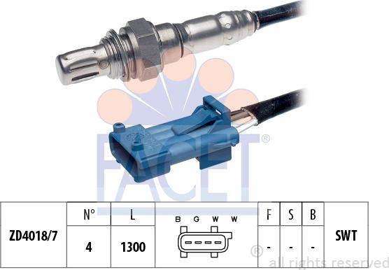 FACET 10.7591 - Лямбда-зонд, датчик кислорода autospares.lv