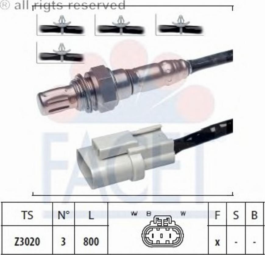 FACET 107551 - Лямбда-зонд, датчик кислорода autospares.lv