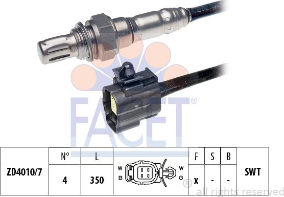 FACET 10.7560 - Лямбда-зонд, датчик кислорода autospares.lv