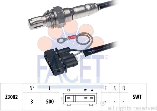 FACET 10.7043 - Лямбда-зонд, датчик кислорода autospares.lv