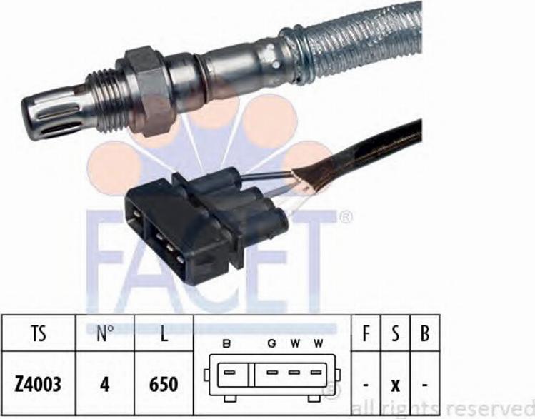 FACET 107056 - Лямбда-зонд, датчик кислорода autospares.lv