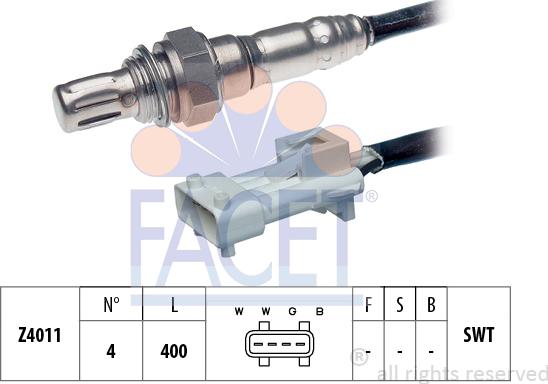 FACET 10.7069 - Лямбда-зонд, датчик кислорода autospares.lv