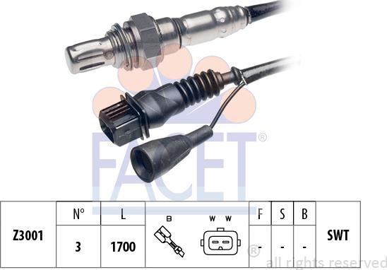 FACET 10.7030 - Лямбда-зонд, датчик кислорода autospares.lv