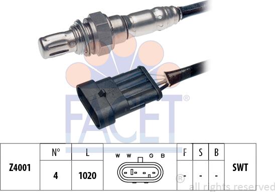 FACET 10.7022 - Лямбда-зонд, датчик кислорода autospares.lv