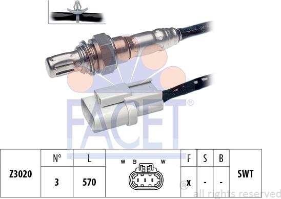 FACET 10.7398 - Лямбда-зонд, датчик кислорода autospares.lv