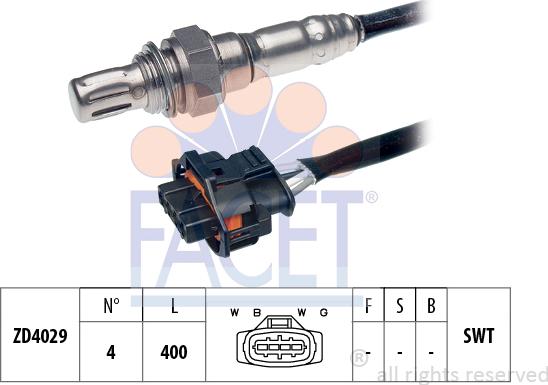 FACET 10.7343 - Лямбда-зонд, датчик кислорода autospares.lv