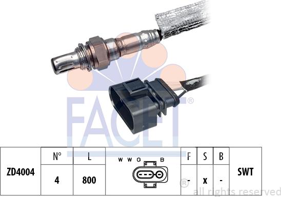 FACET 10.7352 - Лямбда-зонд, датчик кислорода autospares.lv