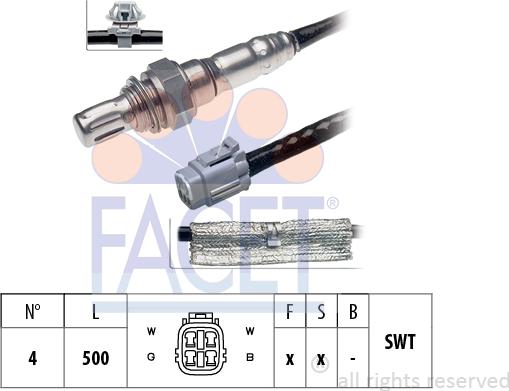 FACET 10.7384 - Лямбда-зонд, датчик кислорода autospares.lv