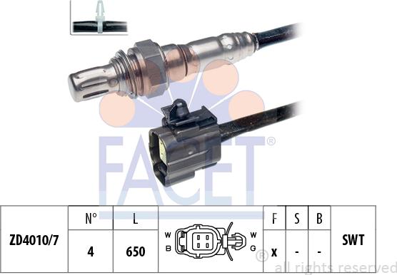 FACET 10.7225 - Лямбда-зонд, датчик кислорода autospares.lv