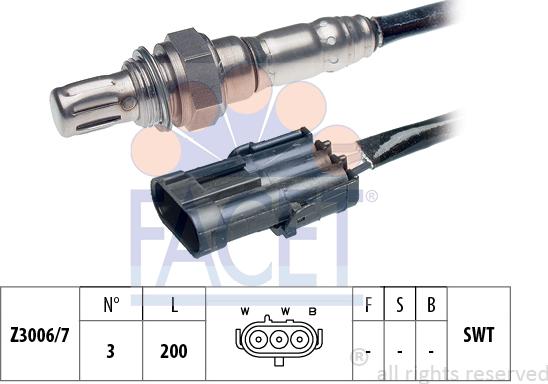 FACET 10.7279 - Лямбда-зонд, датчик кислорода autospares.lv