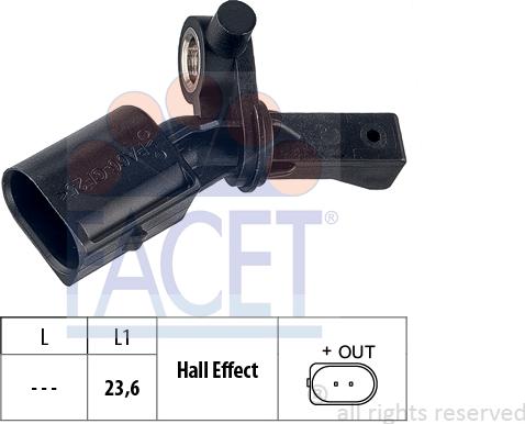 FACET 21.0012 - Датчик ABS, частота вращения колеса autospares.lv