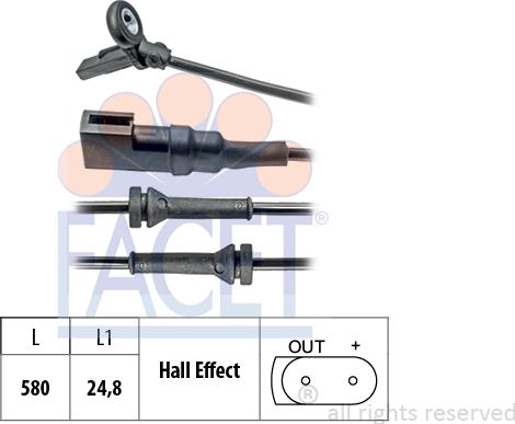 FACET 21.0023 - Датчик ABS, частота вращения колеса autospares.lv