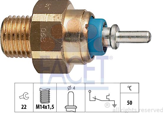 FACET 7.4070 - Датчик, температура охлаждающей жидкости autospares.lv