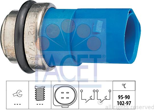 FACET 7.5692 - Термовыключатель, вентилятор радиатора / кондиционера autospares.lv