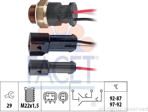 FACET 7.5610 - Термовыключатель, вентилятор радиатора / кондиционера autospares.lv