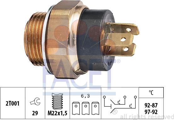 FACET 7.5612 - Термовыключатель, вентилятор радиатора / кондиционера autospares.lv