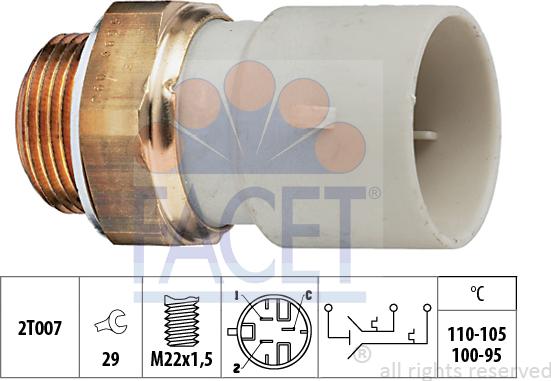 FACET 7.5689 - Термовыключатель, вентилятор радиатора / кондиционера autospares.lv