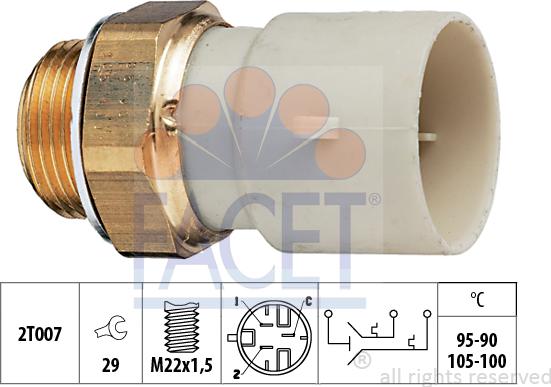 FACET 7.5688 - Термовыключатель, вентилятор радиатора / кондиционера autospares.lv