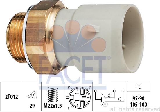 FACET 7.5639 - Термовыключатель, вентилятор радиатора / кондиционера autospares.lv
