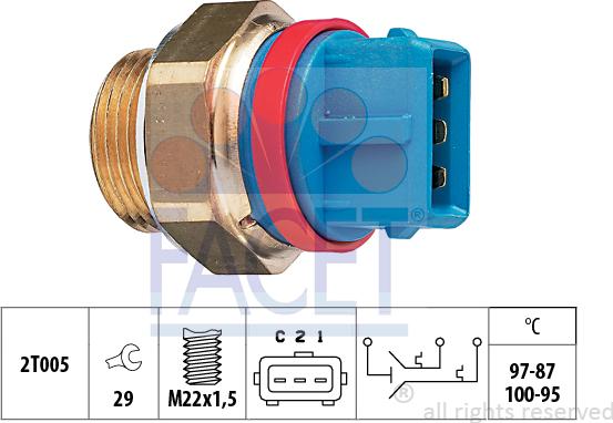 FACET 7.5631 - Термовыключатель, вентилятор радиатора / кондиционера autospares.lv