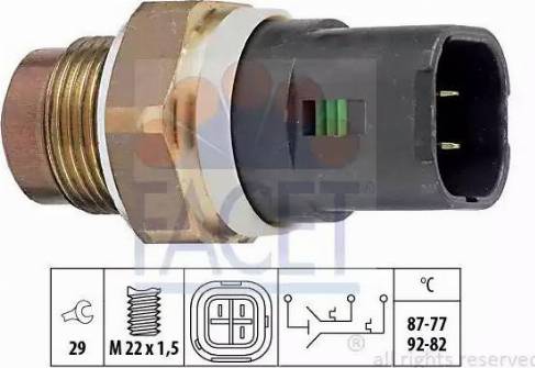 FACET 7.5675 - Термовыключатель, вентилятор радиатора / кондиционера autospares.lv