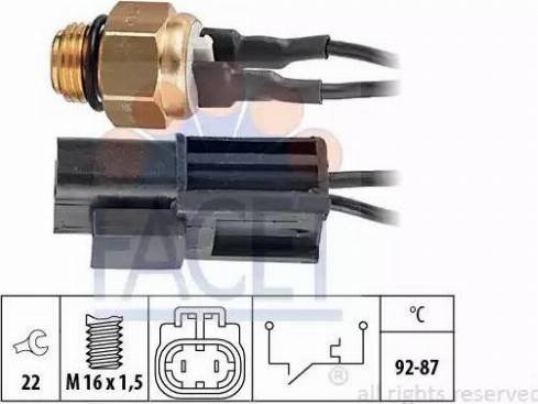 FACET 7.5054 - Термовыключатель, вентилятор радиатора / кондиционера autospares.lv