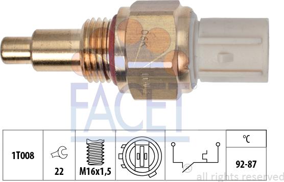 FACET 7.5050 - Термовыключатель, вентилятор радиатора / кондиционера autospares.lv