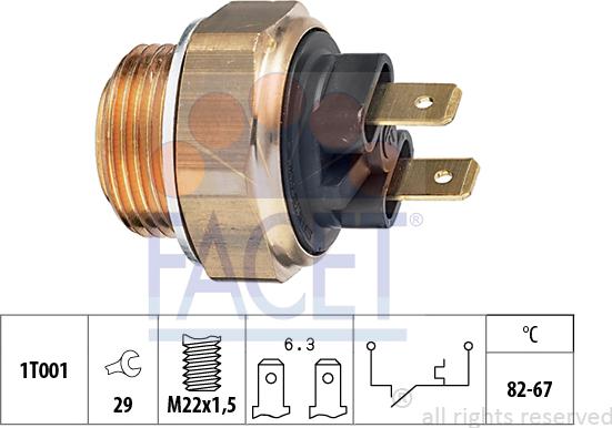 FACET 7.5004 - Термовыключатель, вентилятор радиатора / кондиционера autospares.lv