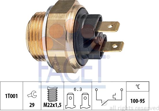 FACET 7.5019 - Термовыключатель, вентилятор радиатора / кондиционера autospares.lv