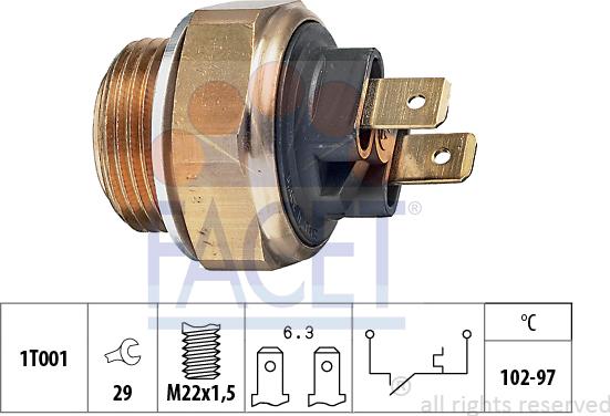 FACET 7.5013 - Термовыключатель, вентилятор радиатора / кондиционера autospares.lv