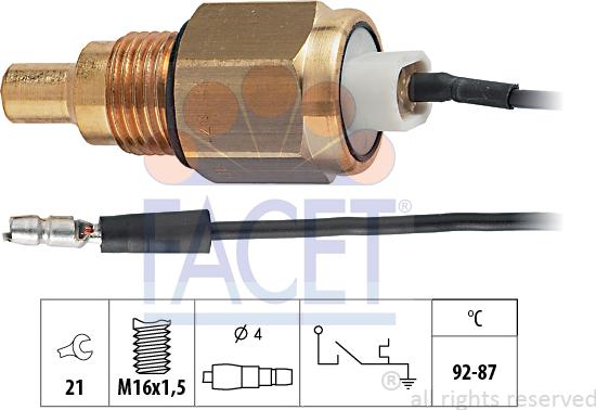 FACET 7.5039 - Термовыключатель, вентилятор радиатора / кондиционера autospares.lv