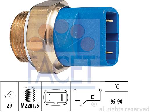 FACET 7.5032 - Термовыключатель, вентилятор радиатора / кондиционера autospares.lv