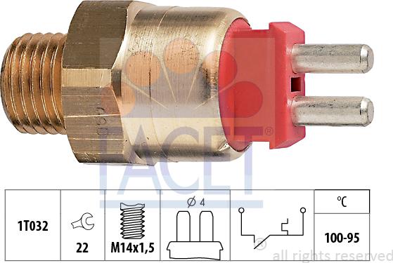 FACET 7.5169 - Термовыключатель, вентилятор радиатора / кондиционера autospares.lv