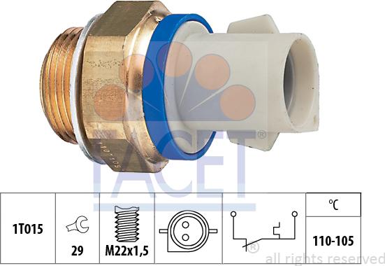 FACET 7.5165 - Термовыключатель, вентилятор радиатора / кондиционера autospares.lv