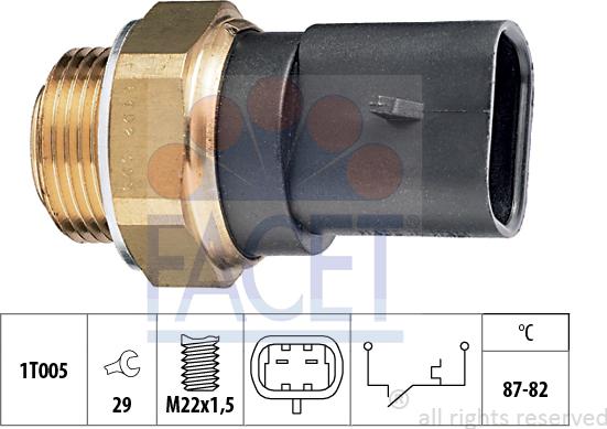 FACET 7.5102 - Термовыключатель, вентилятор радиатора / кондиционера autospares.lv