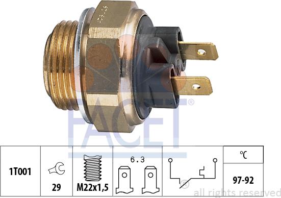 FACET 7.5111 - Термовыключатель, вентилятор радиатора / кондиционера autospares.lv