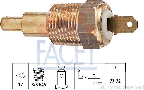 FACET 7.5269 - Термовыключатель, вентилятор радиатора / кондиционера autospares.lv