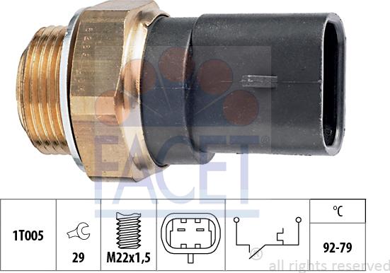 FACET 7.5288 - Термовыключатель, вентилятор радиатора / кондиционера autospares.lv